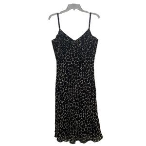 Ann Taylor Dress Womens Size 8 Brown Cream 100%‎ Silk Giraffe Print Sleeveless
